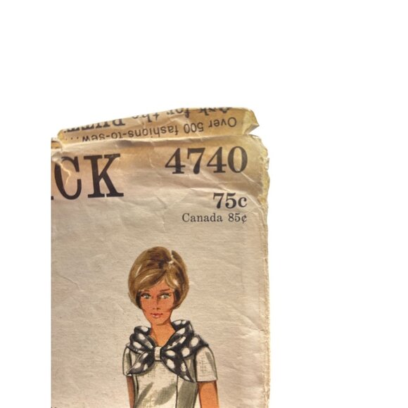 Butterick Sewing Pattern Easy 1960s Misses Mini Bow Dress Size 12 Vintage - Picture 2 of 3